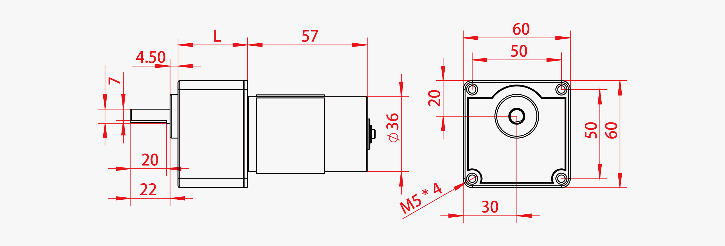 CQ60X-555 Dimensions