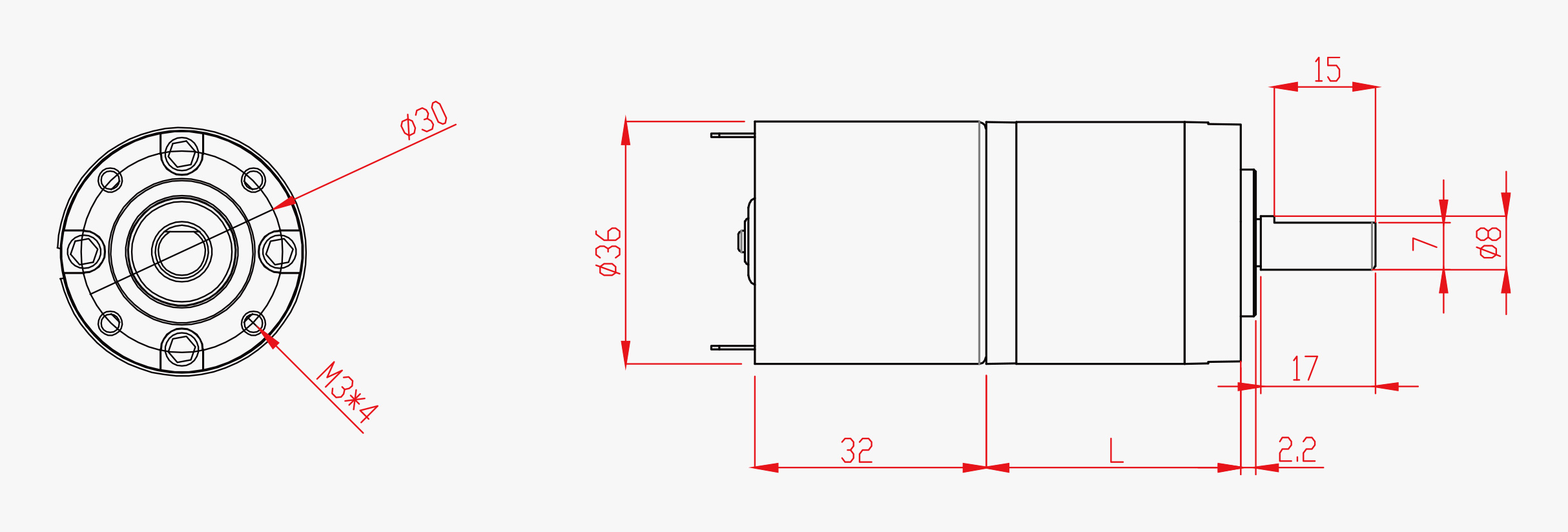 CQ36-530 Dimensions