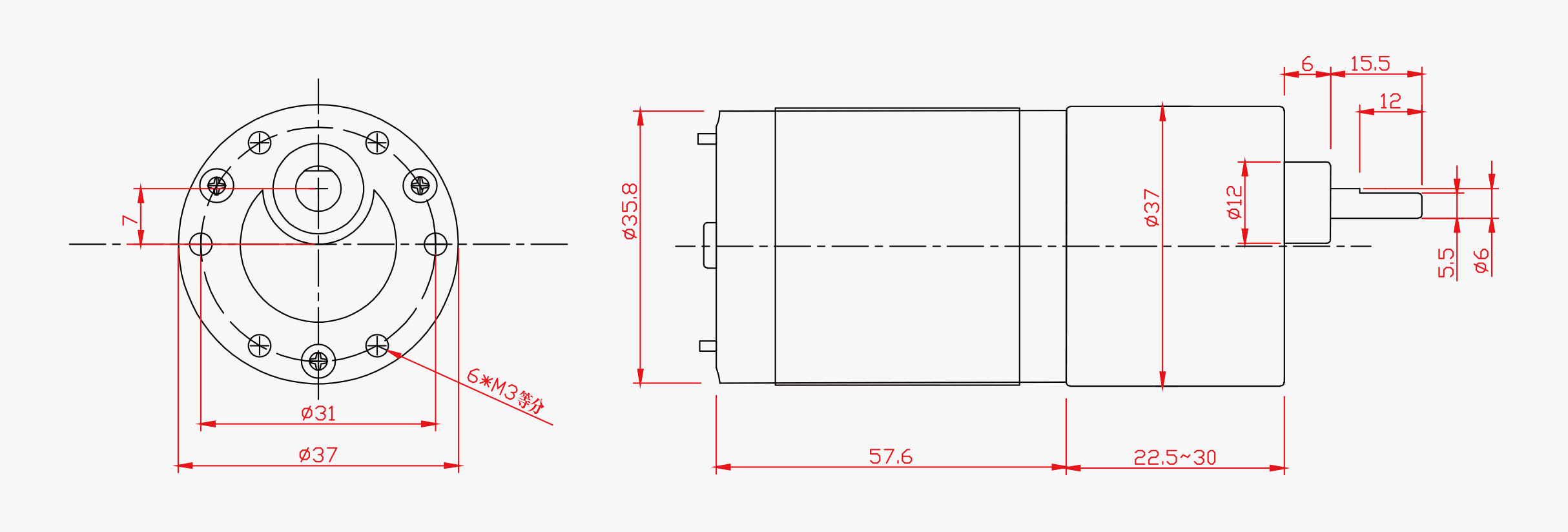 CQ37-555 Dimensions