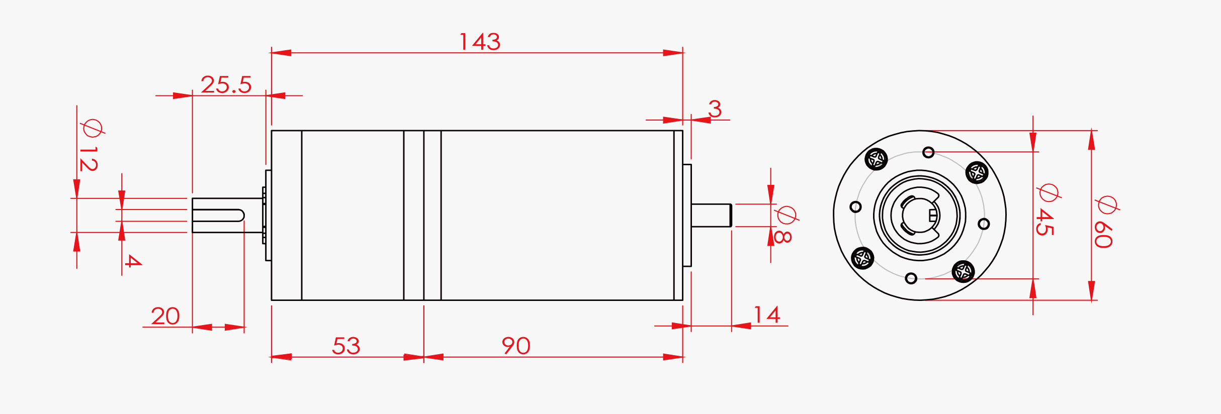 CQ60-6090 Dimensions