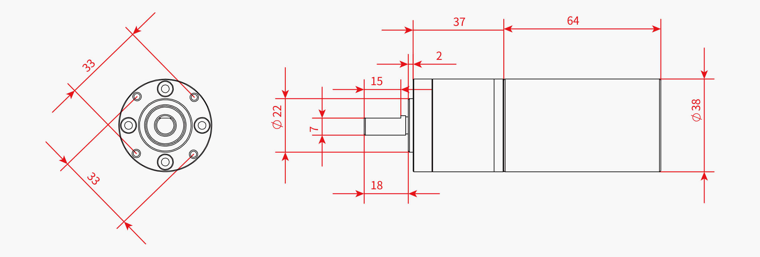 CQ38-3864 Dimensions