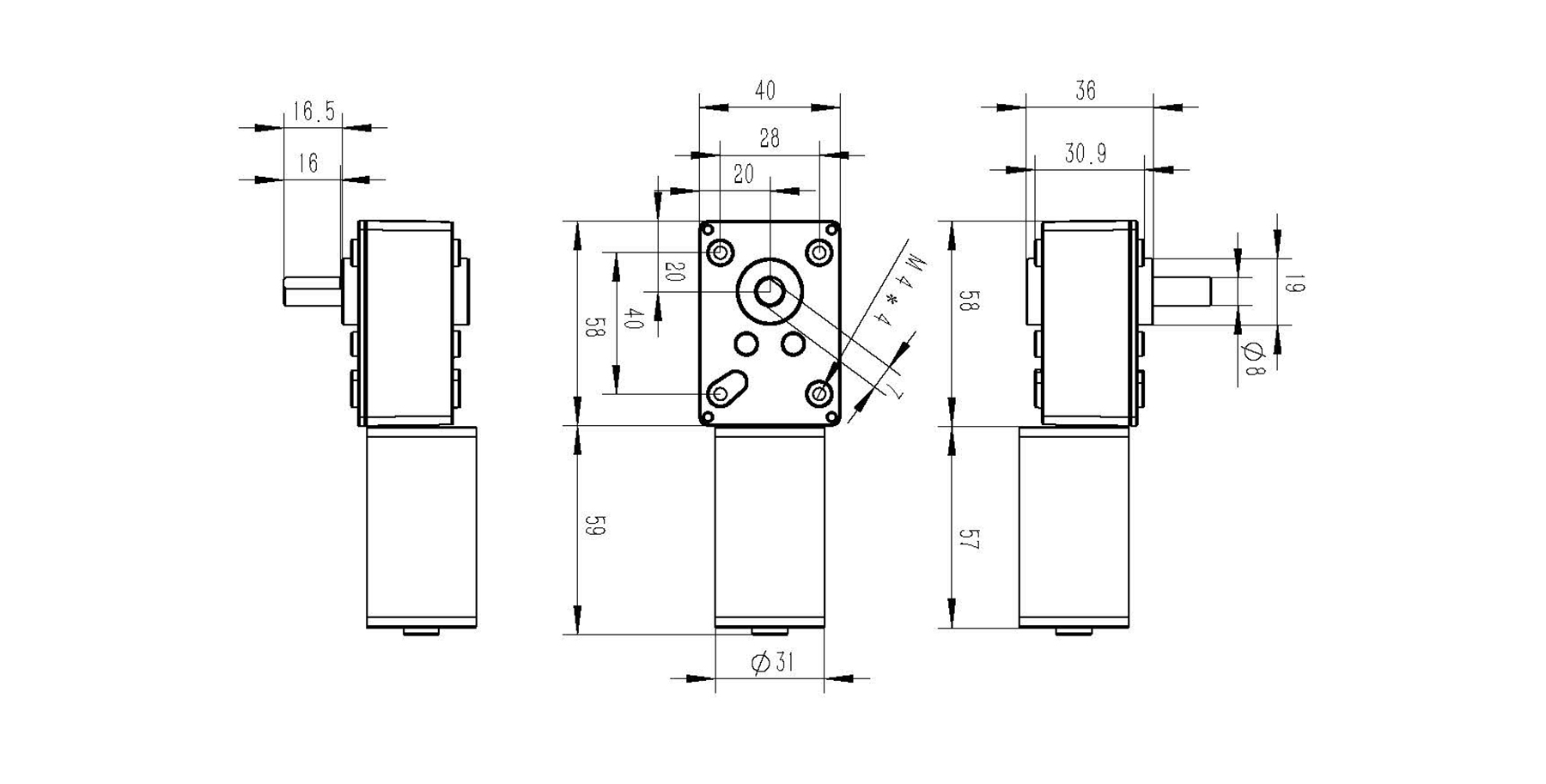 CQ-WG5840-3157 Dimensions